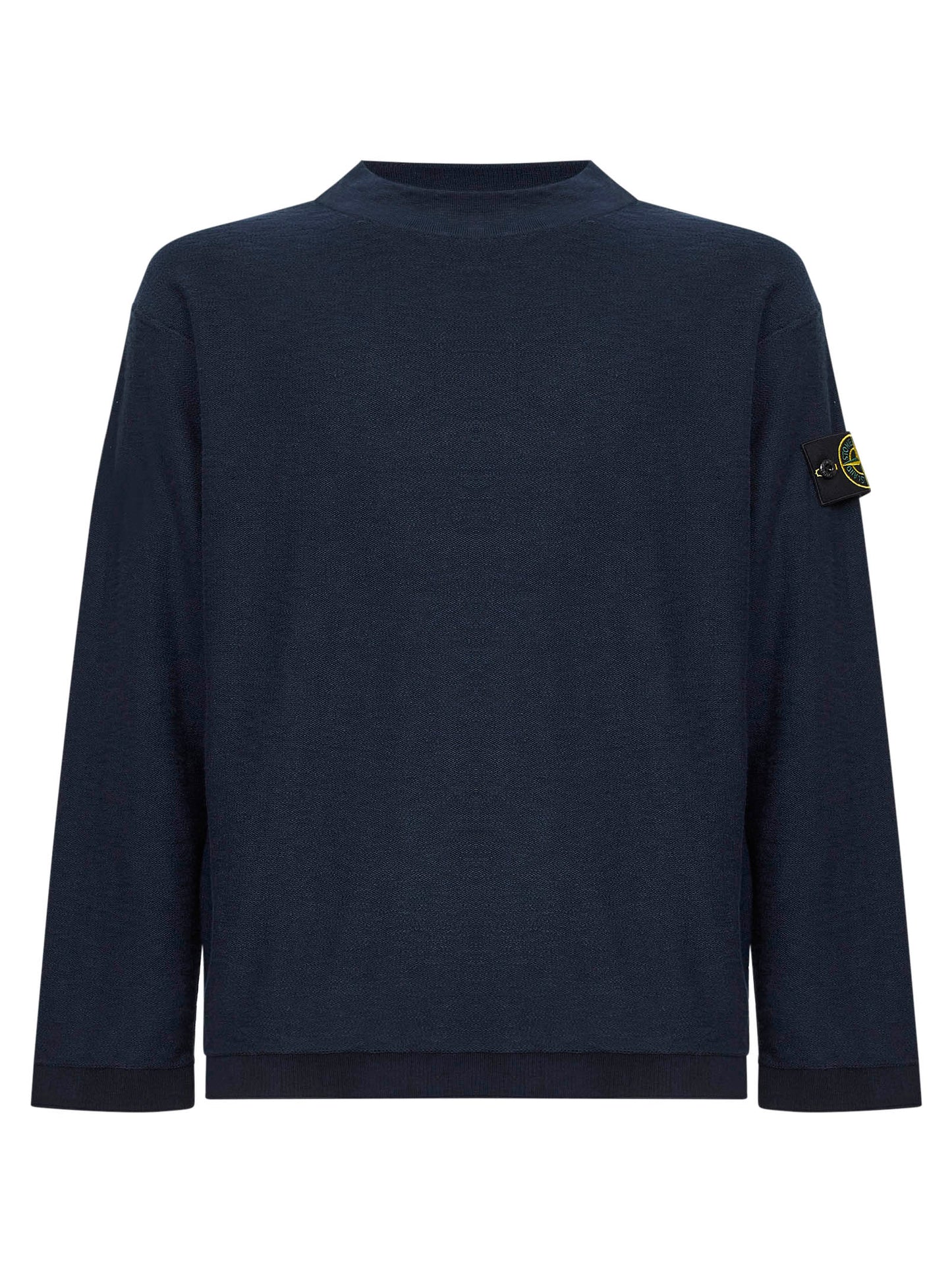 Maglia in misto cotone a punto morbido blu