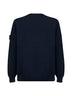 Blue organic cotton knit crewneck sweater