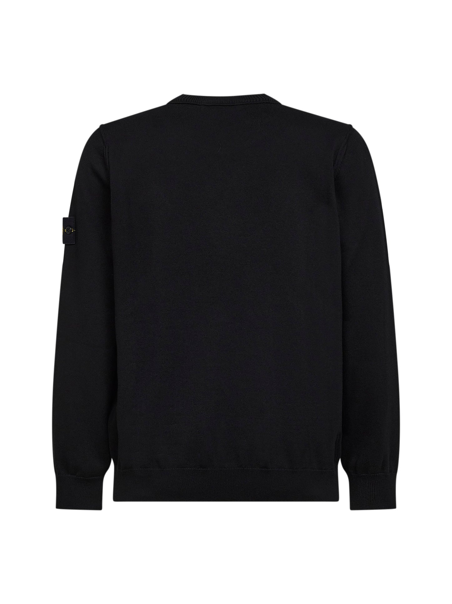Black organic cotton knit crewneck sweater
