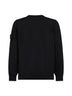 Black organic cotton knit crewneck sweater