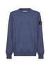 Maglione girocollo in cotone biologico blu grigio