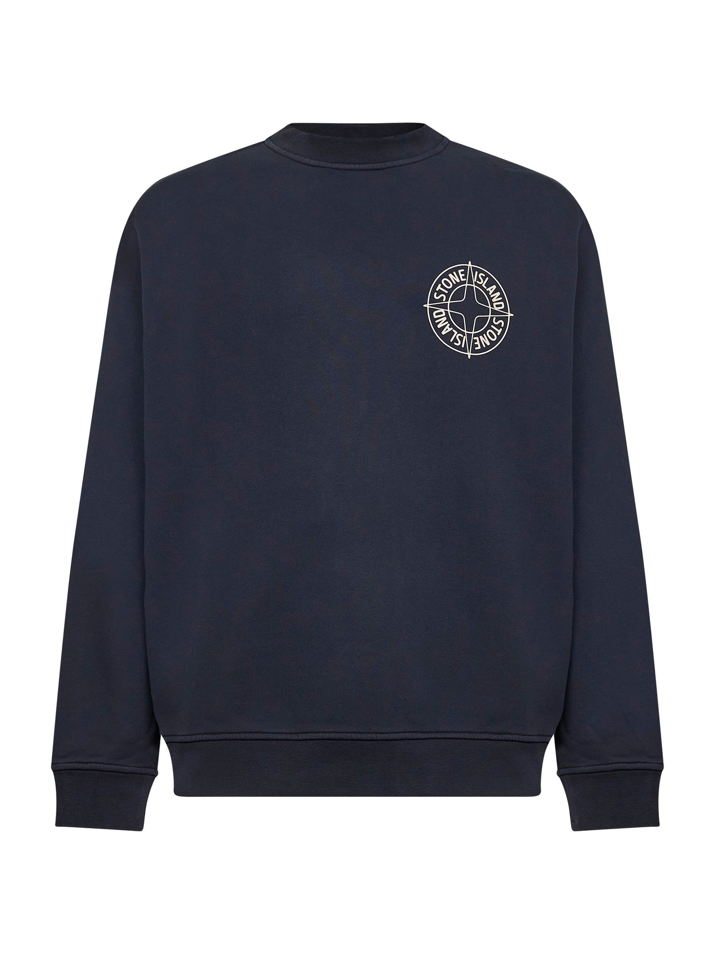 Blue cotton "Outline Compass" printed sweatshirt