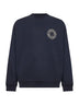Blue cotton "Outline Compass" printed sweatshirt