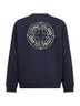 Blue cotton "Outline Compass" printed sweatshirt