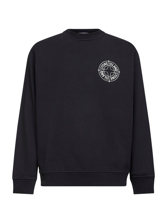 Black cotton "Outline Compass" printed sweatshirt