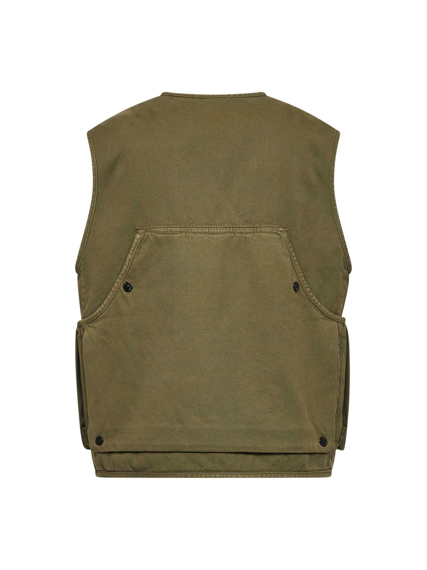 Military green Panama organic cotton vest