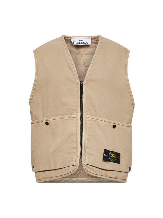 Gilet in cotone biologico Panama deserto