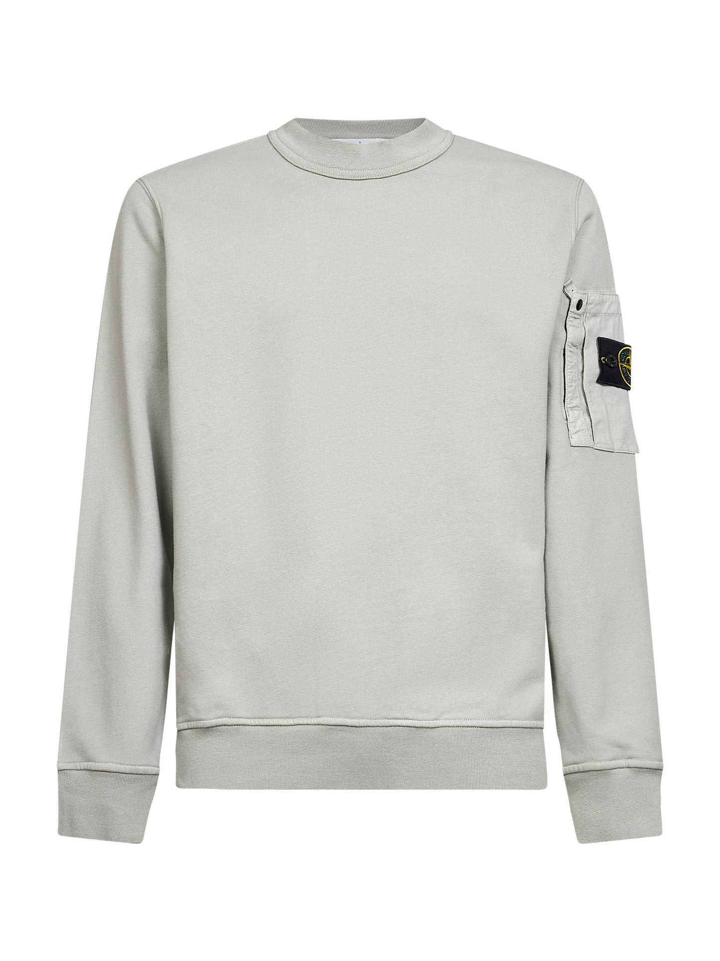Sage green cotton sweatshirt with ripstop cotton pocket