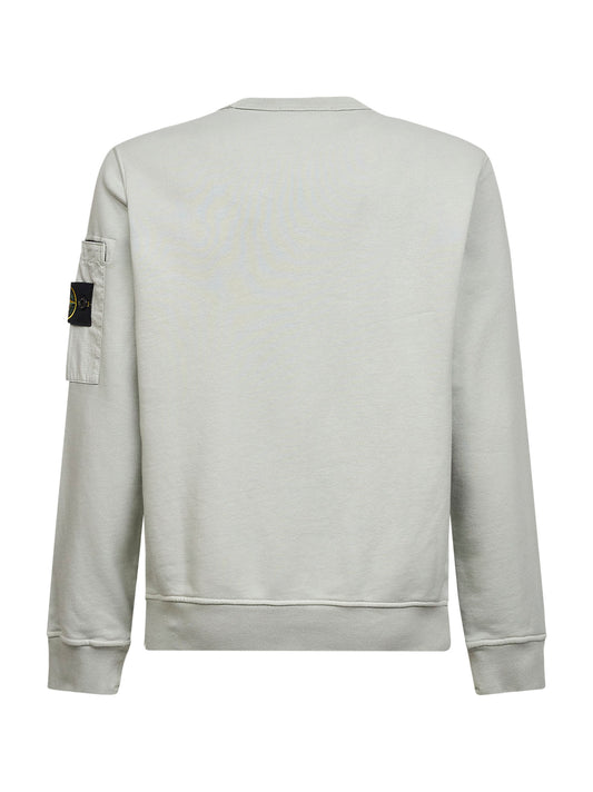 Sage green cotton sweatshirt with ripstop cotton pocket