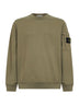 Felpa in cotone nero con tasca in cotone verde militare