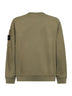 Felpa in cotone nero con tasca in cotone verde militare