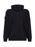 Black malfilé cotton zip-up hoodie