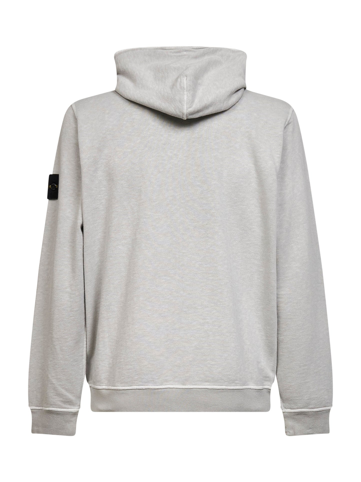 Pearl grey malfilé cotton zip-up hoodie