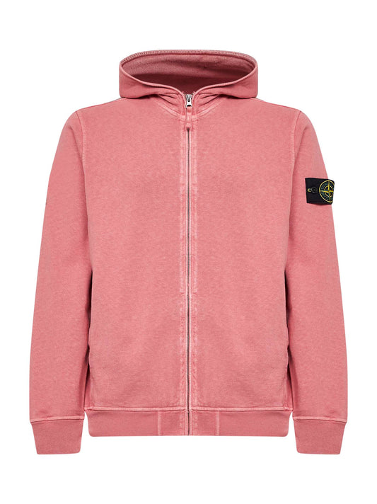 Oleander malfilé cotton zip-up hoodie