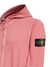 Felpa con zip e cappuccio cotone malfilé oleandro