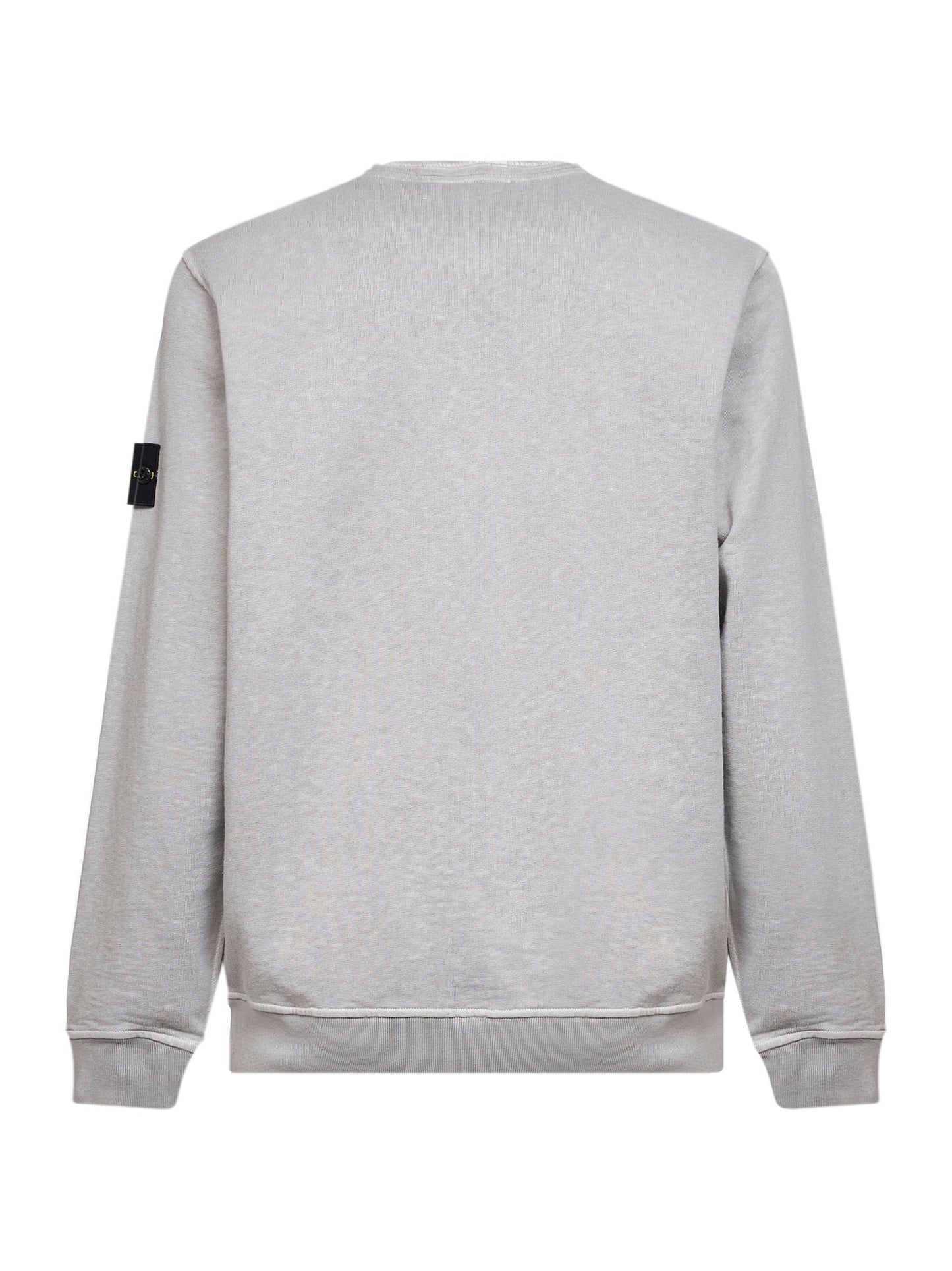 Felpa in cotone malfilé effetto fiammato grigio perla