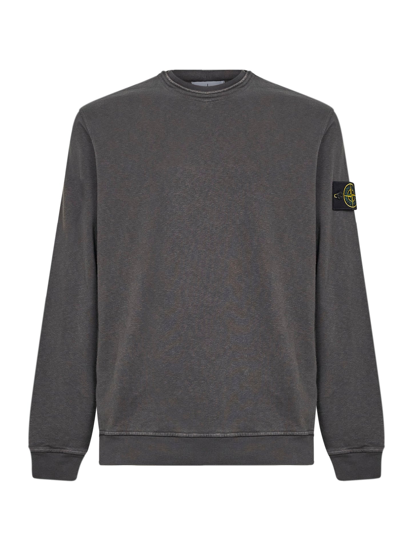 Felpa in cotone malfilé effetto fiammato antracite