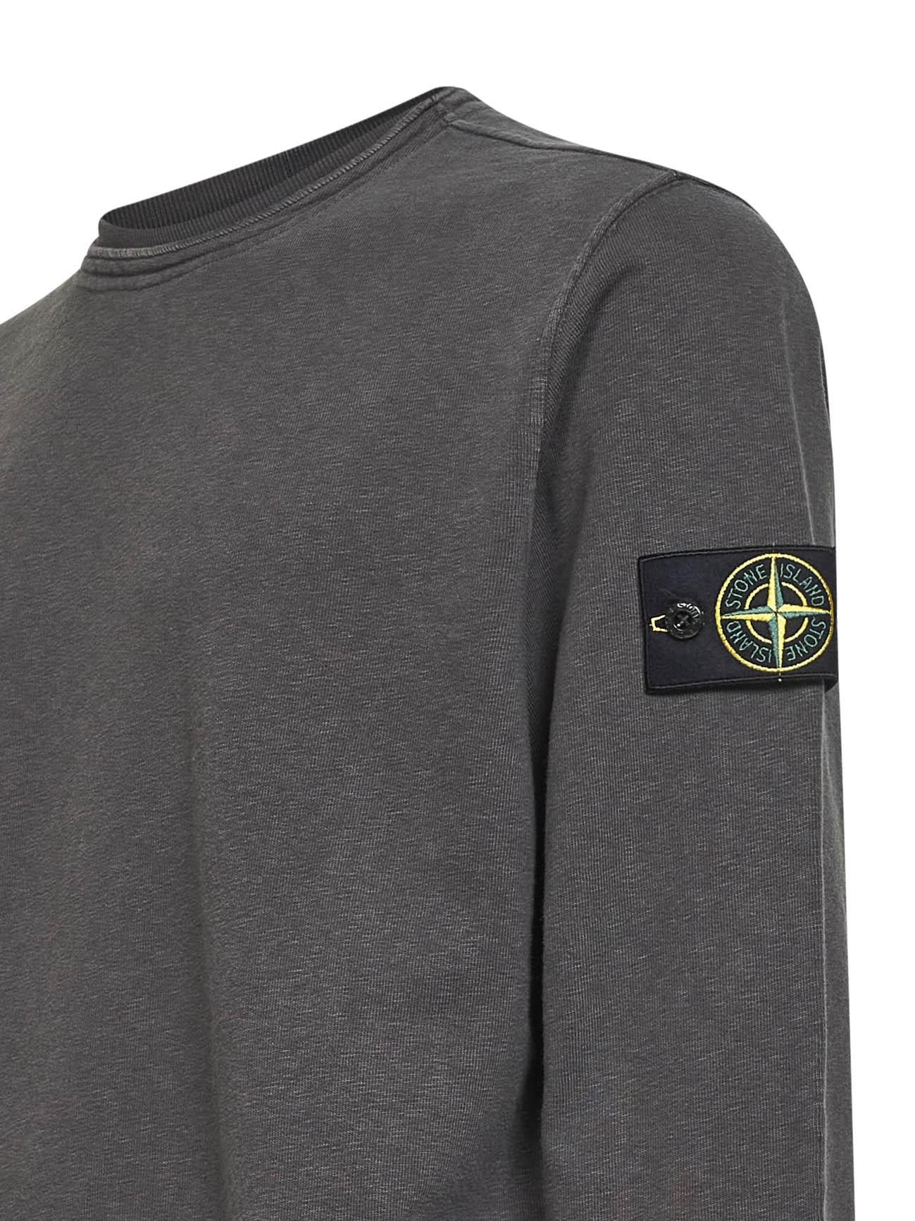 Felpa in cotone malfilé effetto fiammato antracite