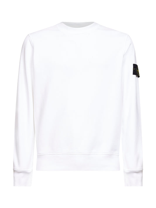 White organic cotton crewneck sweatshirt