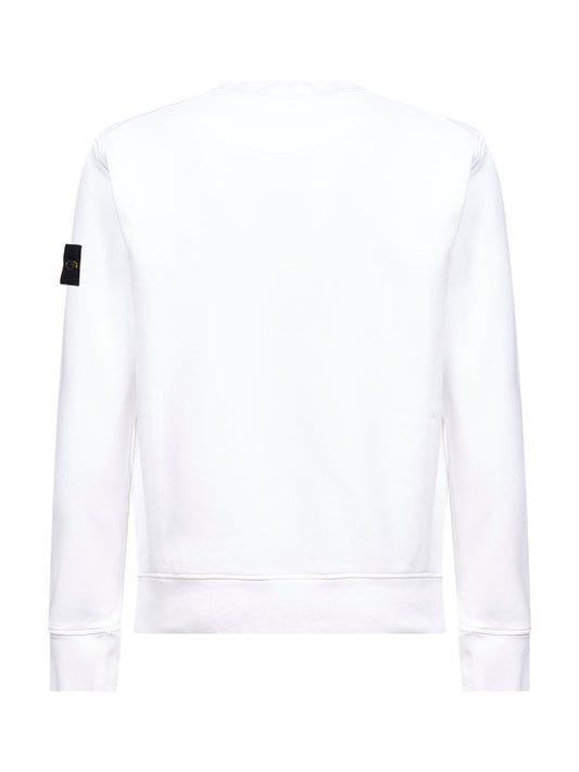 White organic cotton crewneck sweatshirt