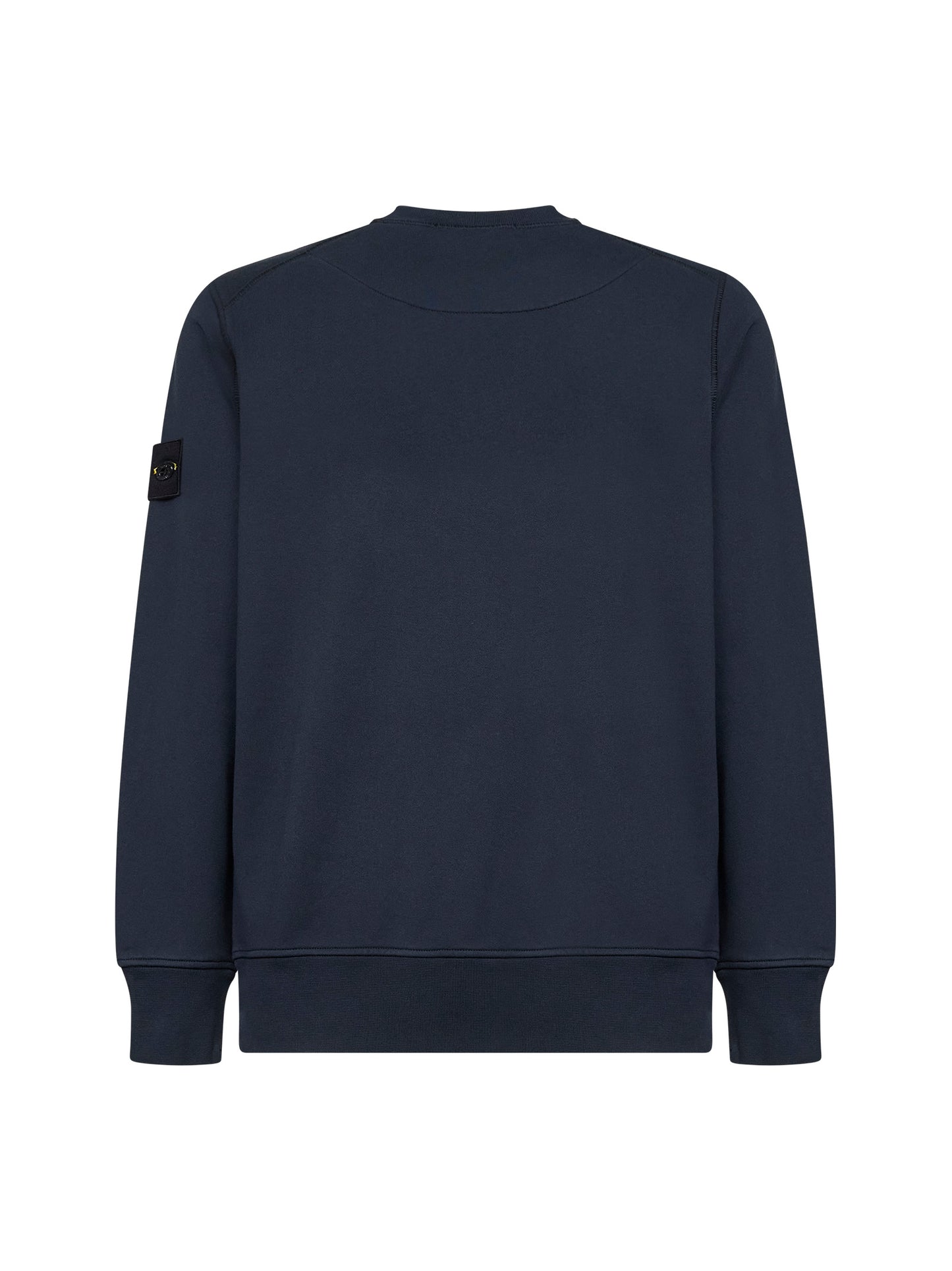Blue organic cotton crewneck sweatshirt<BR/>