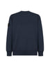 Blue organic cotton crewneck sweatshirt<BR/>