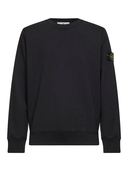 Black organic cotton crewneck sweatshirt