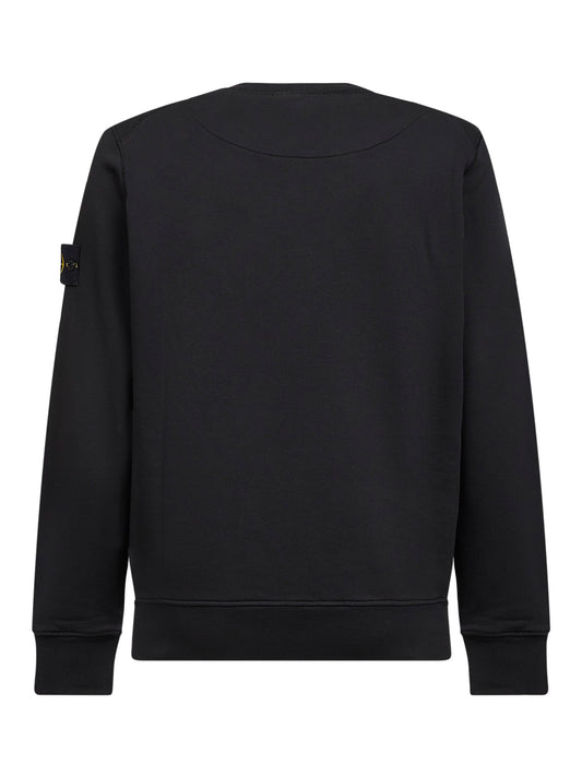Black organic cotton crewneck sweatshirt