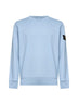Felpa girocollo in cotone biologico azzurro polvere