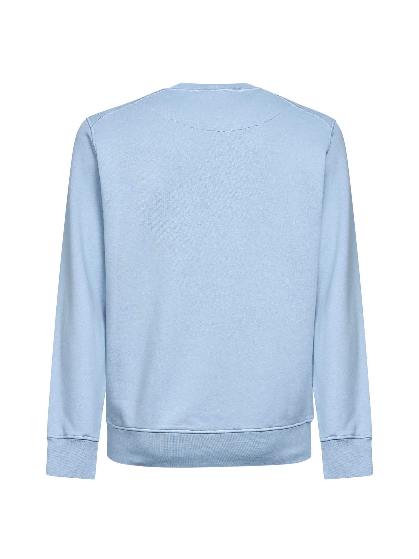 Felpa girocollo in cotone biologico azzurro polvere