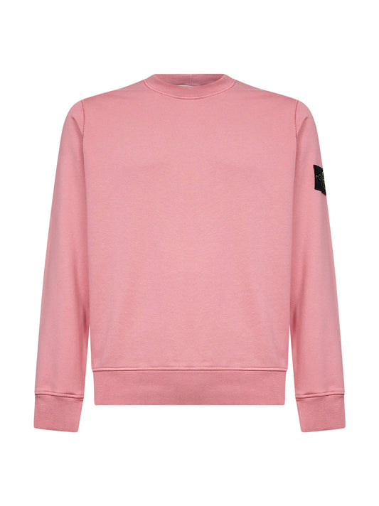 Felpa girocollo in cotone biologico oleandro