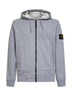 Felpa con zip e cappuccio in cotone biologico mélange grigio