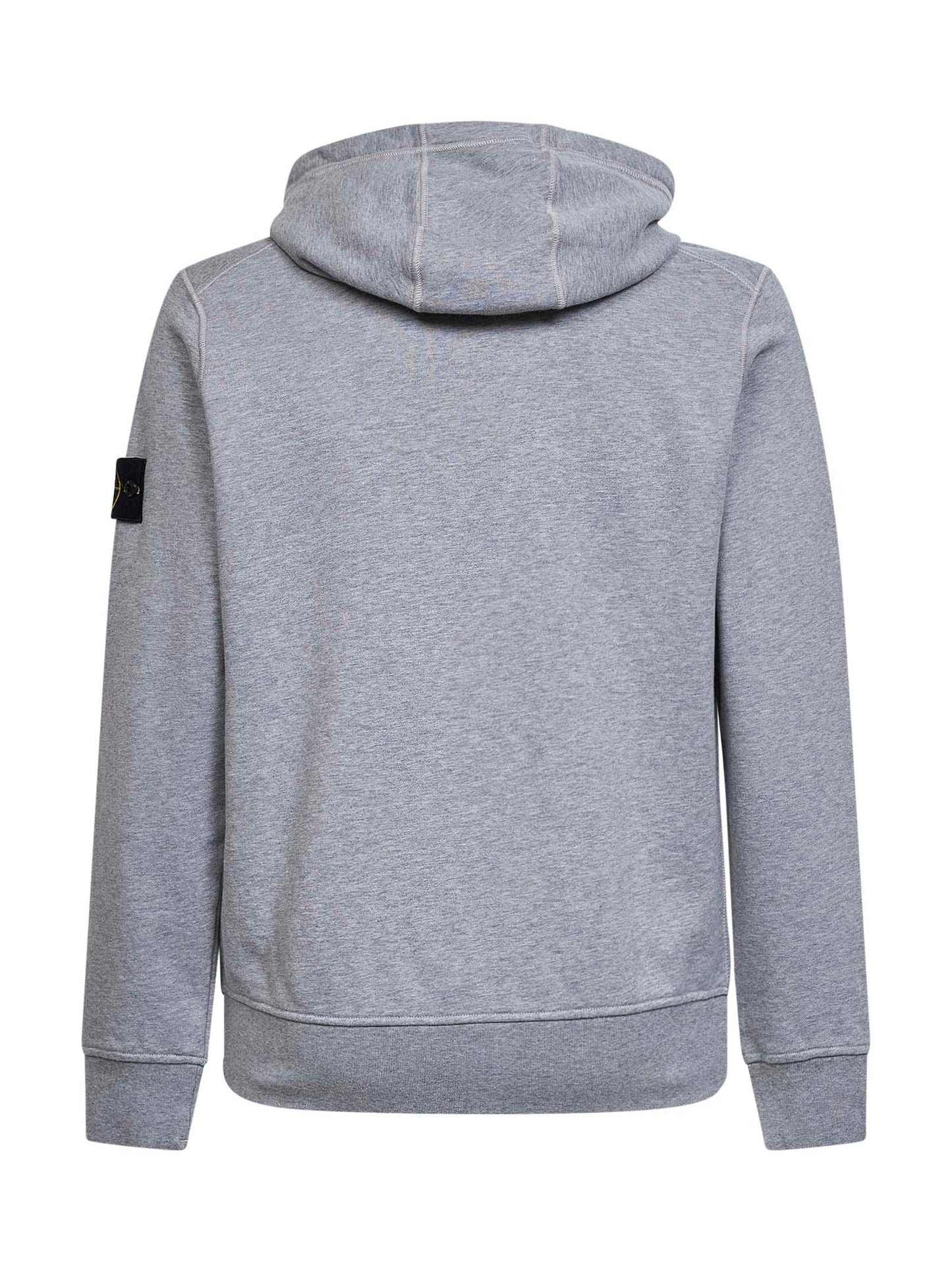 Felpa con zip e cappuccio in cotone biologico mélange grigio