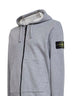 Felpa con zip e cappuccio in cotone biologico mélange grigio