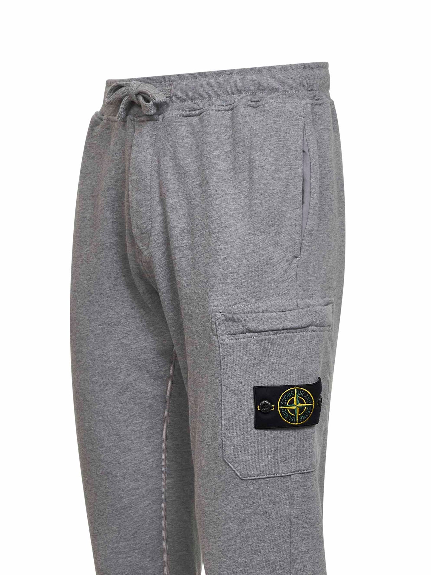 Dust grey melange organic mélange cotton fleece joggers