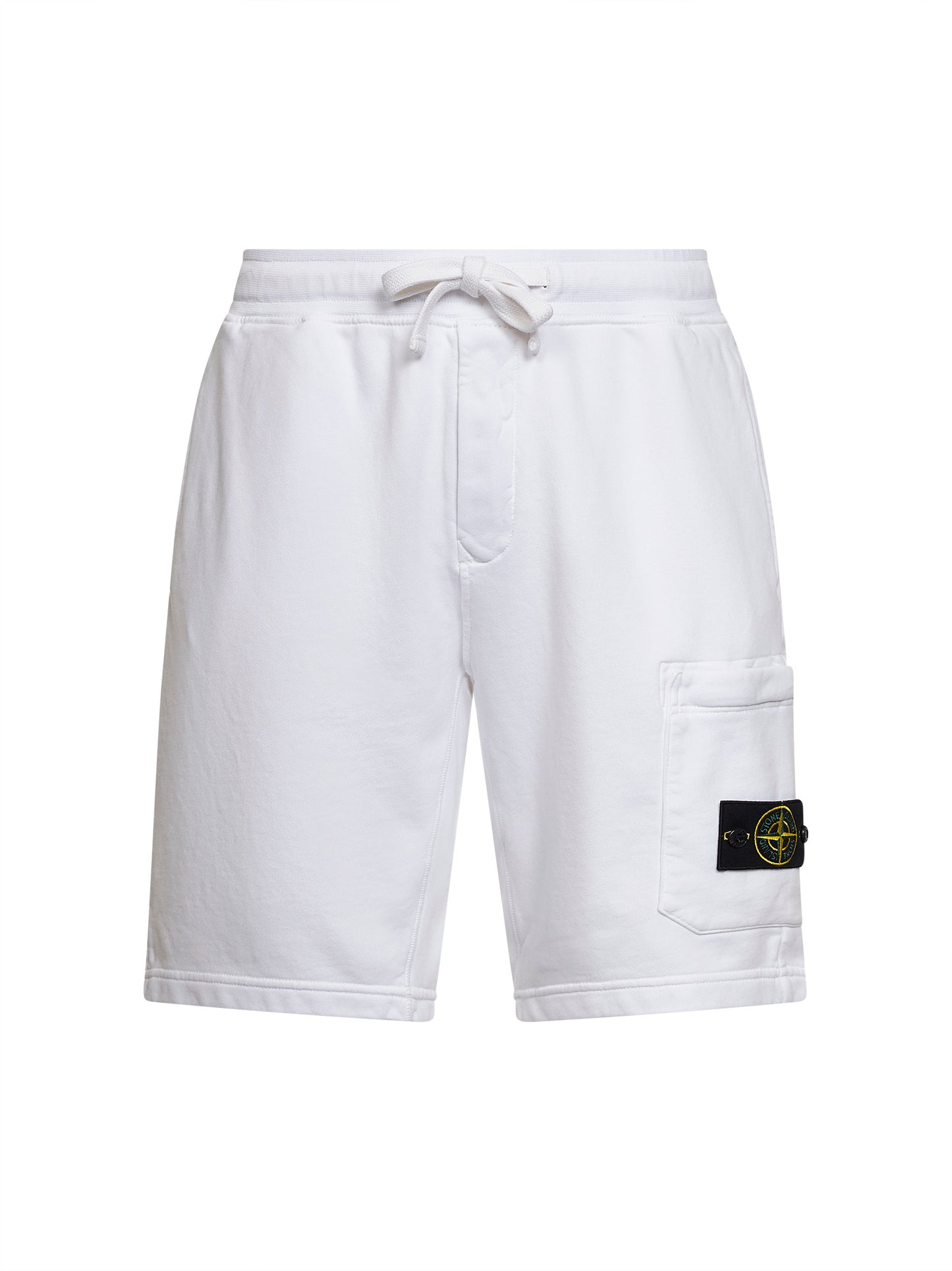 Shorts jogger in felpa di cotone biologico bianco