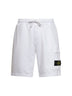 Shorts jogger in felpa di cotone biologico bianco