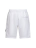 Shorts jogger in felpa di cotone biologico bianco
