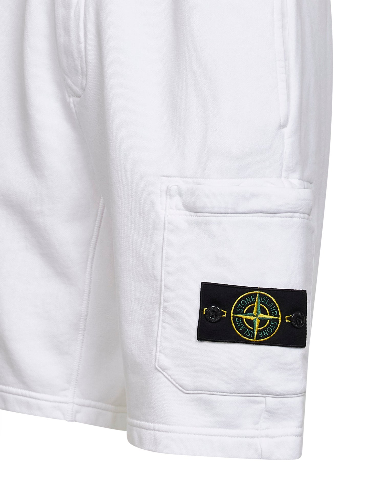 Shorts jogger in felpa di cotone biologico bianco