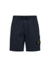 Blue organic cotton fleece jogger shorts