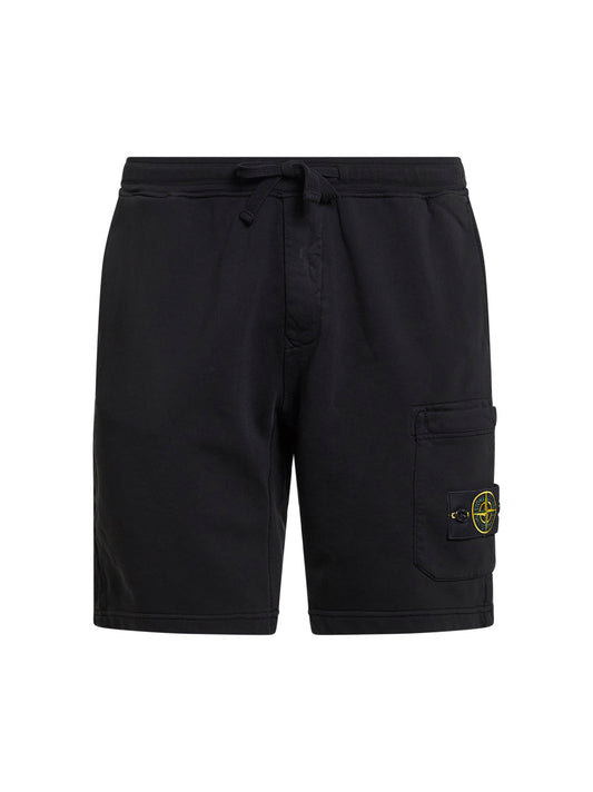 Shorts jogger in felpa di cotone biologico nero