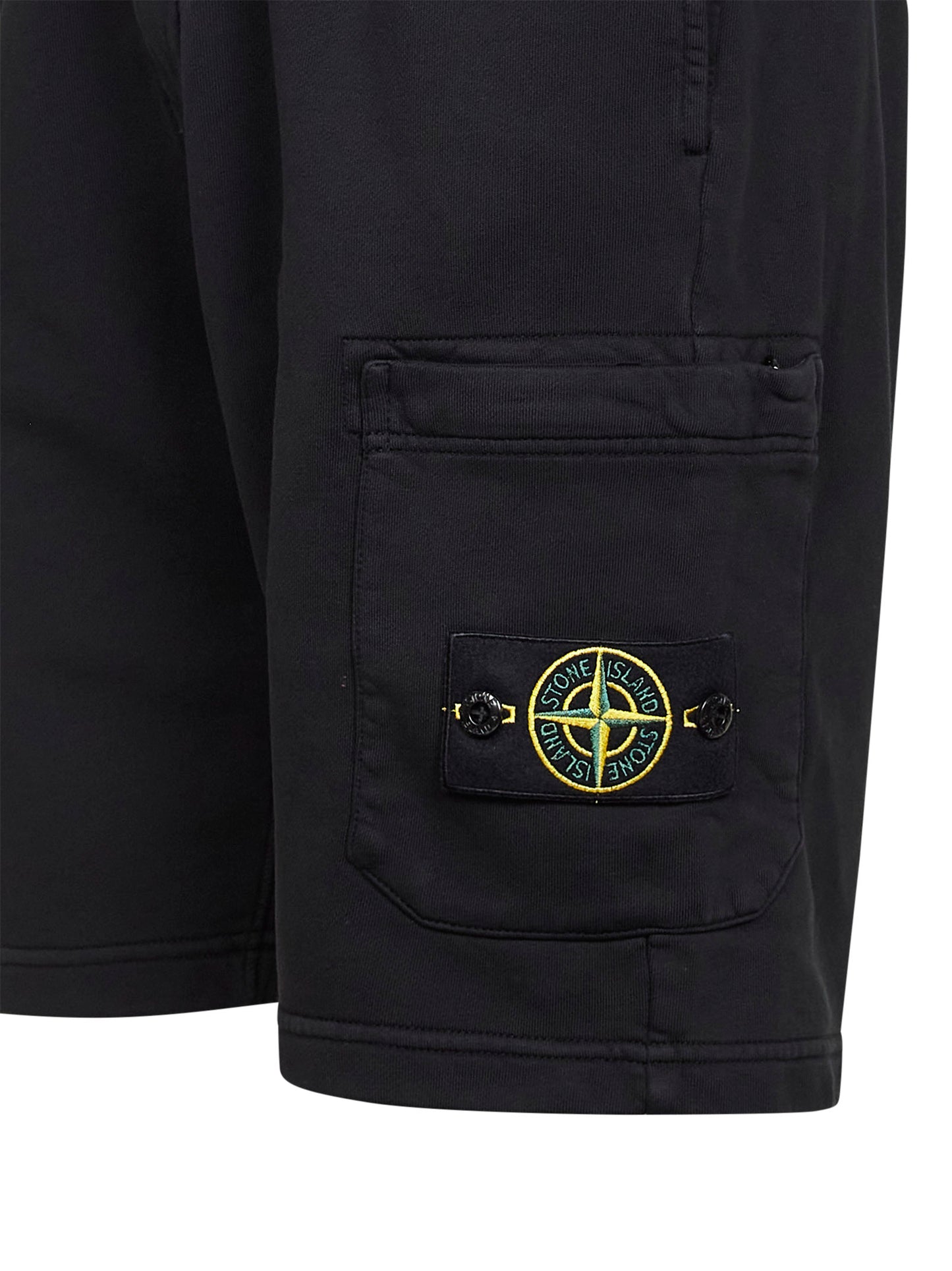 Shorts jogger in felpa di cotone biologico nero