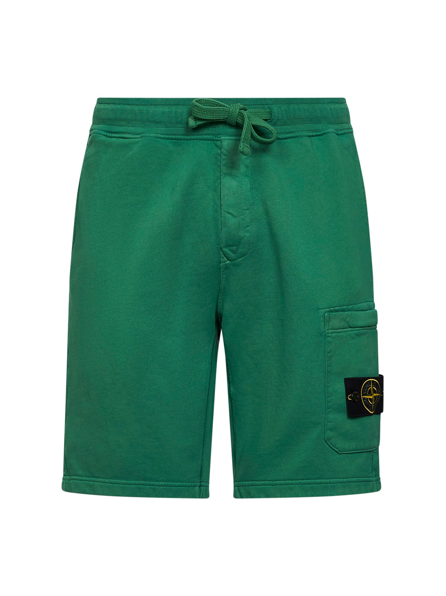 Shorts jogger in felpa di cotone biologico malachite