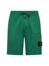 Shorts jogger in felpa di cotone biologico malachite