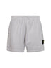 Shorts jogger in felpa di cotone malfilé grigio perla