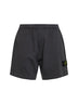 Charcoal grey malfilé cotton fleece jogger shorts