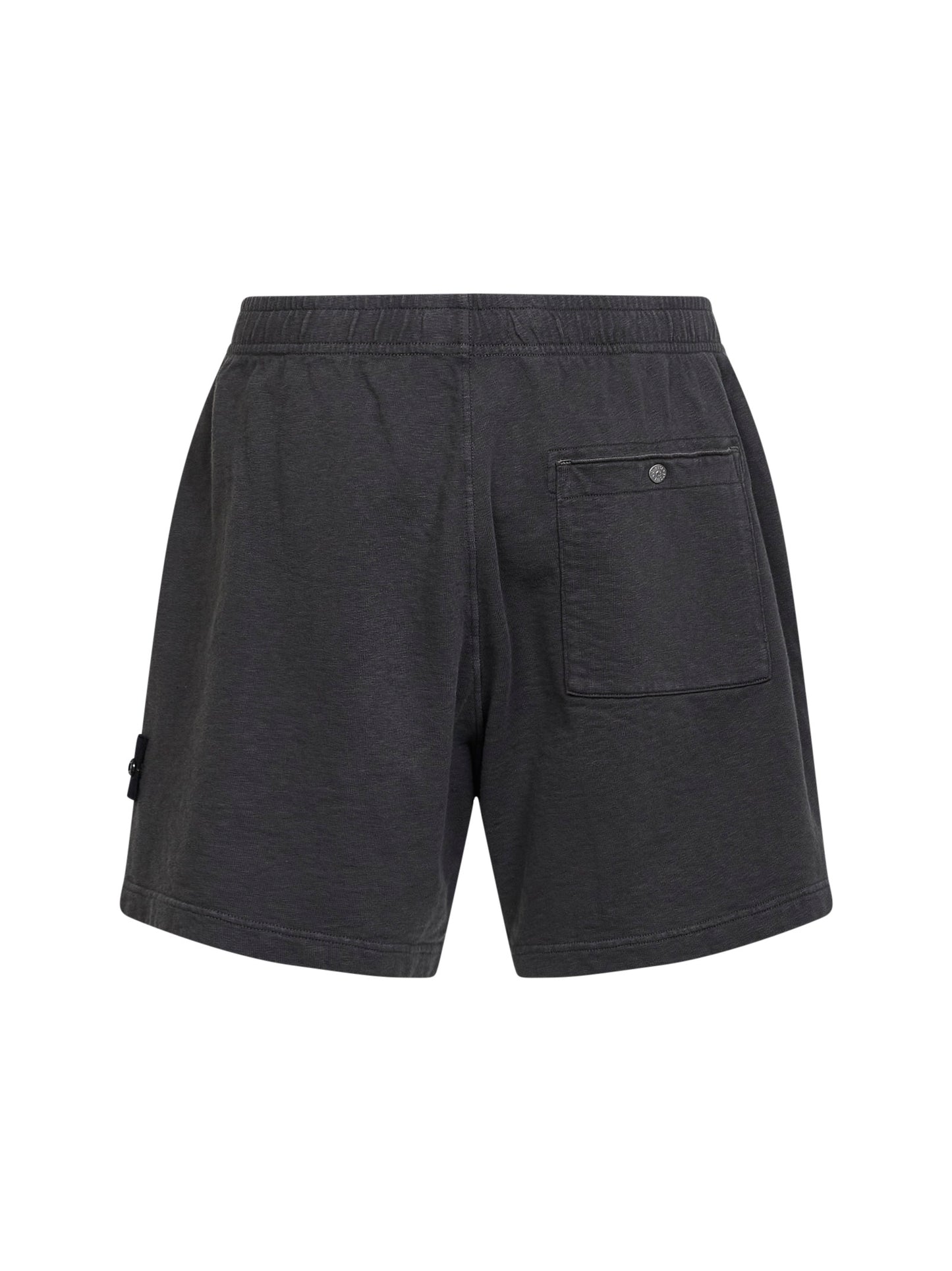 Charcoal grey malfilé cotton fleece jogger shorts