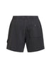 Charcoal grey malfilé cotton fleece jogger shorts