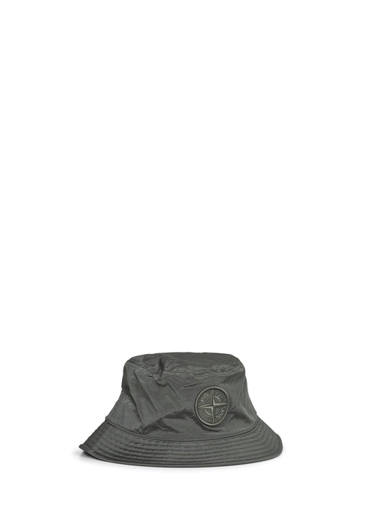 Musk green Nylon Metal bucket hat<BR/>