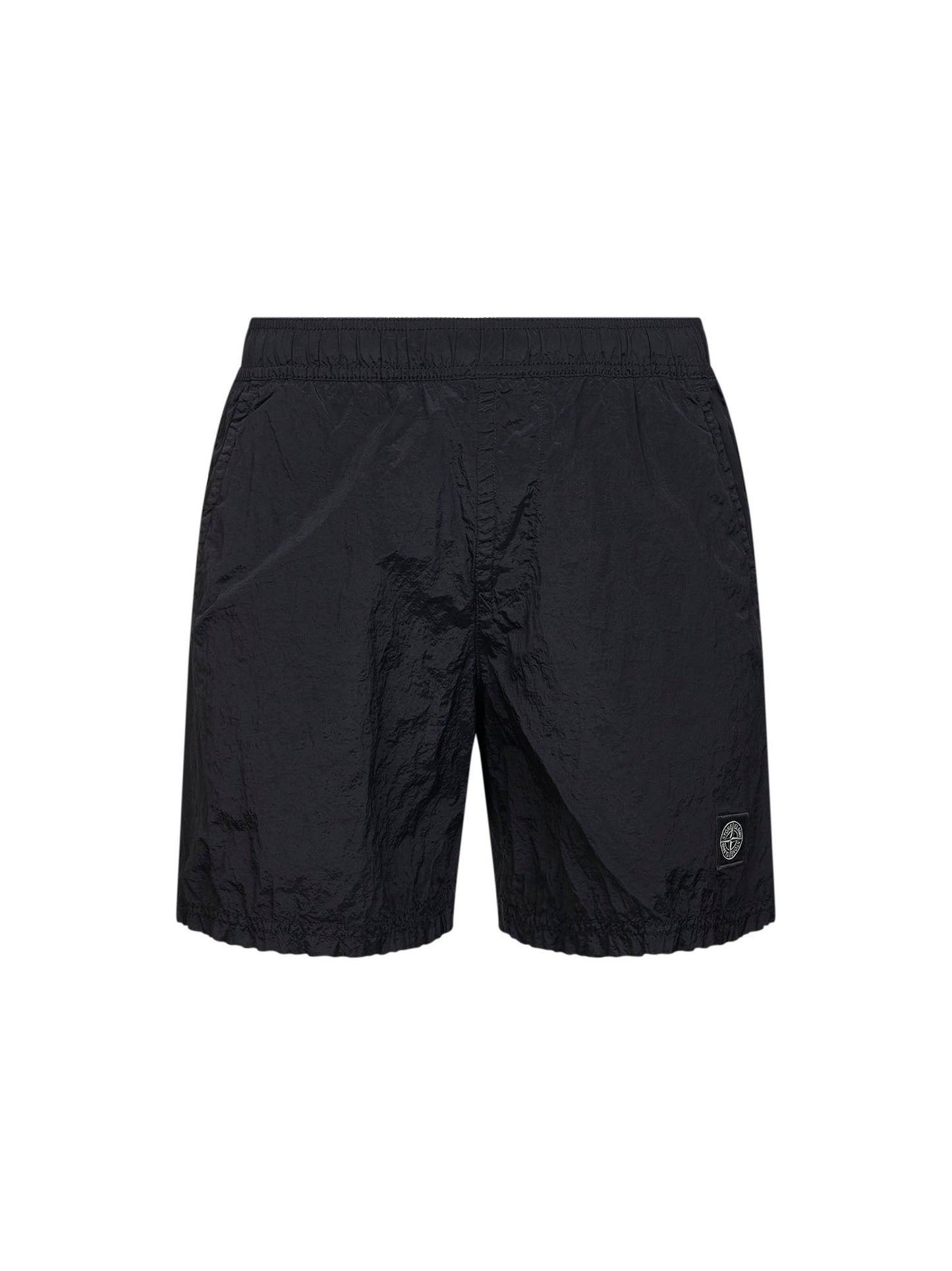Black Nylon Metal swim shorts<BR/>